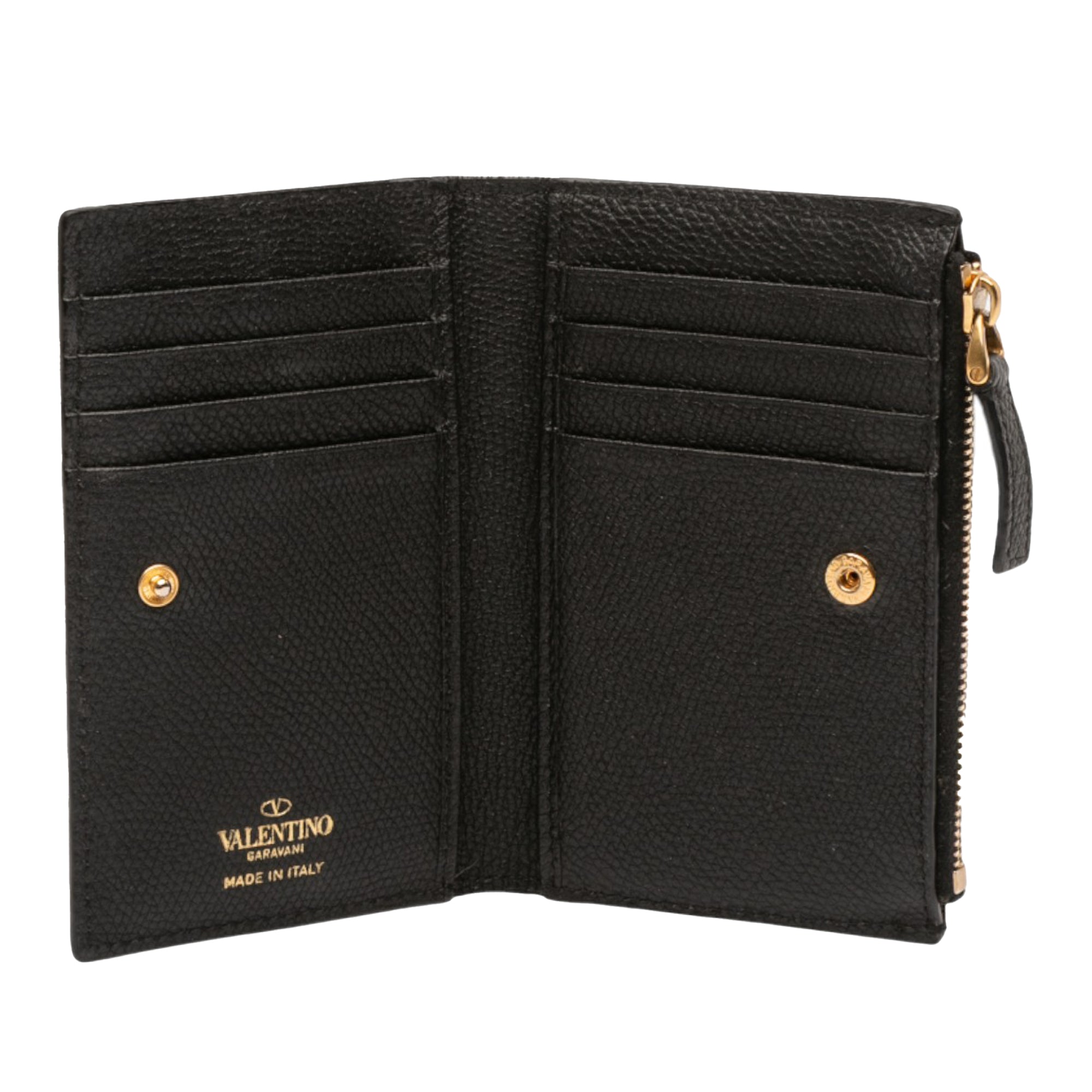 Leather VLogo Bifold Wallet