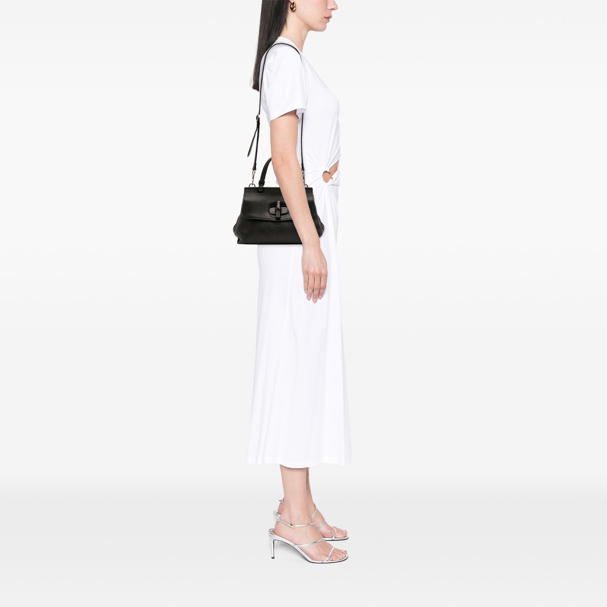 Small Leather Bamboo Daily Satchel