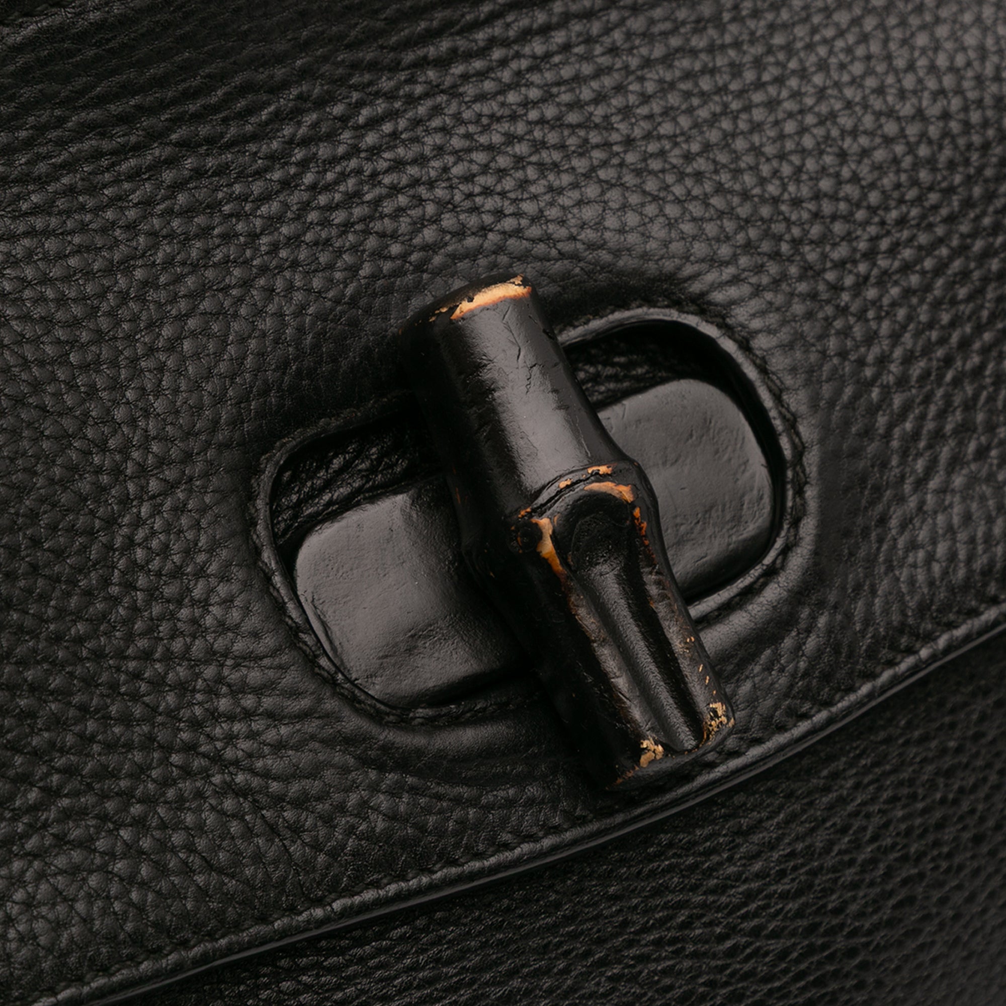 Small Leather Bamboo Daily Satchel