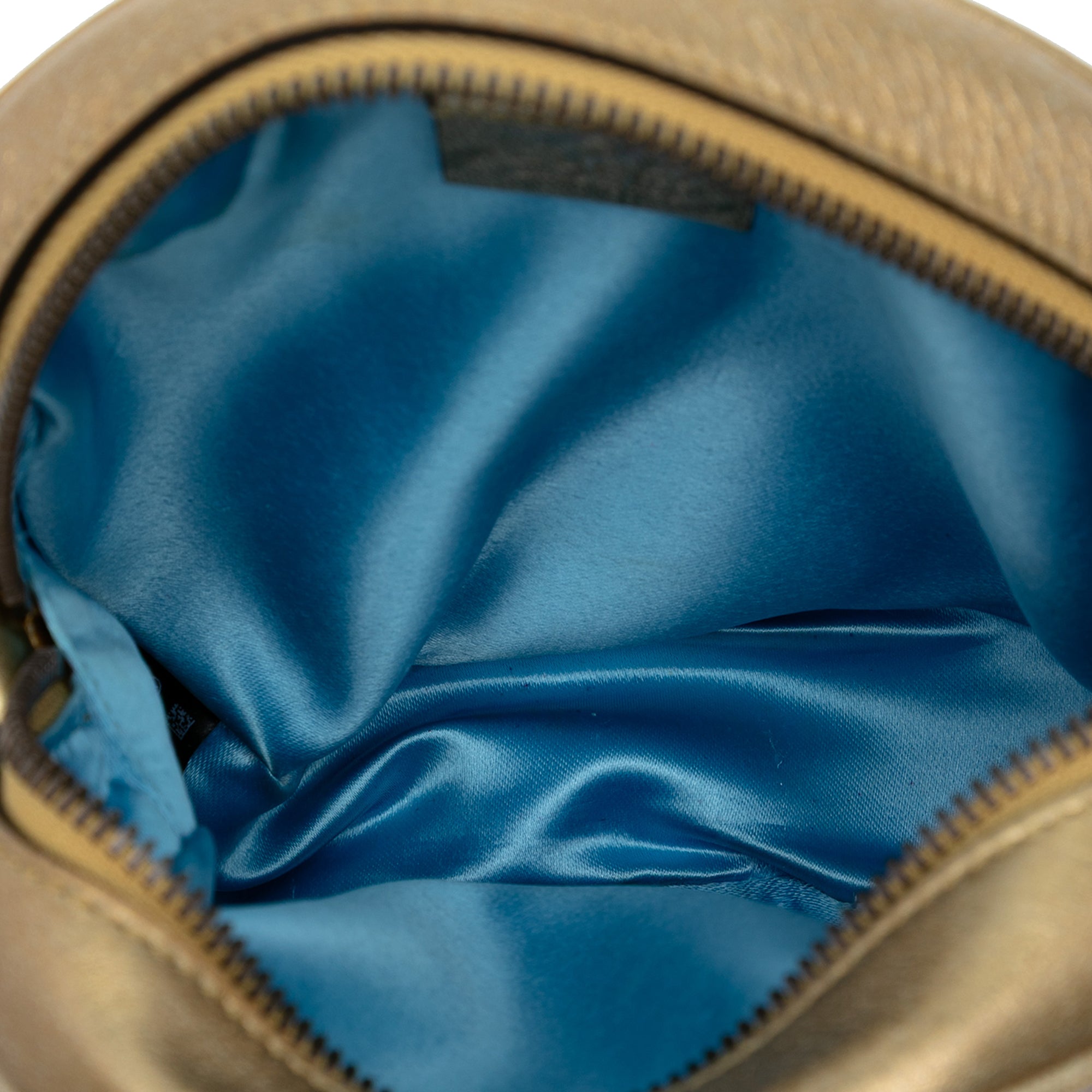 Mini GG Marmont Matelasse Metallic Leather Round Crossbody