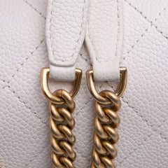 CC Quilted Caviar Turnlock Full Flap
