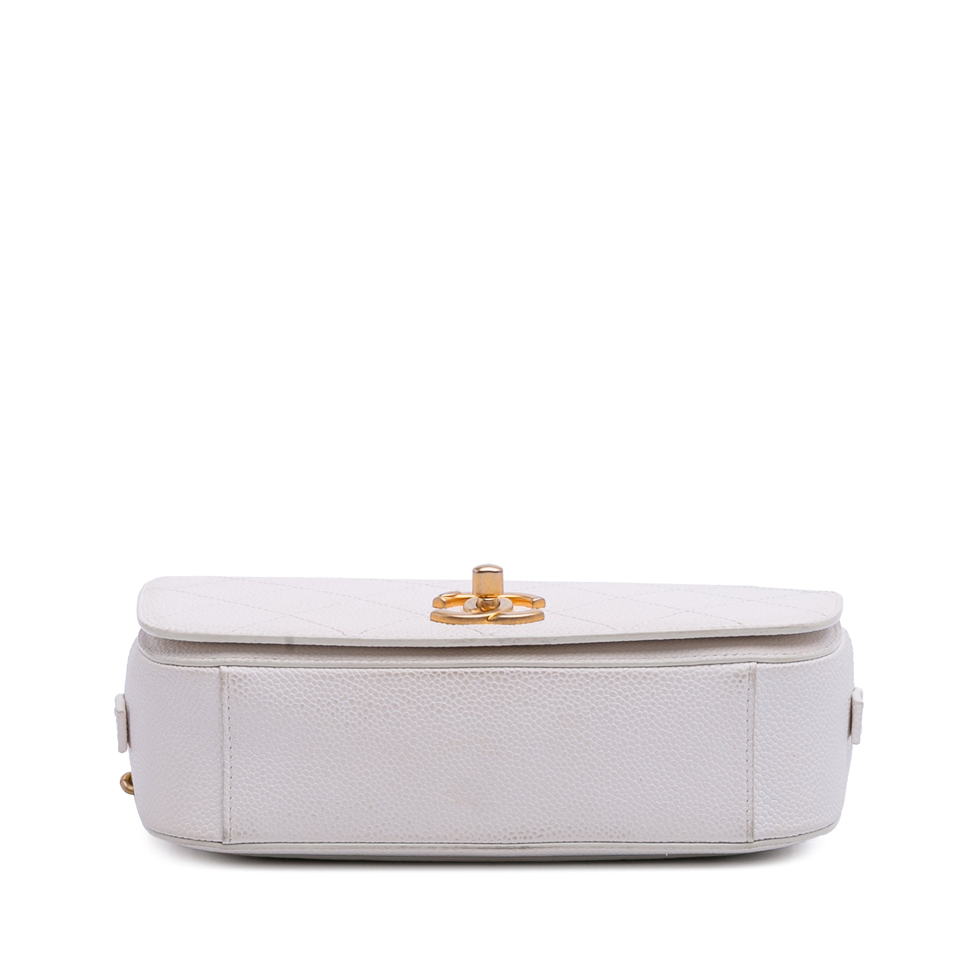 CC Quilted Caviar Turnlock Full Flap
