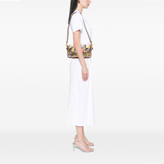 Zucca Canvas Embroidered Baguette Satchel