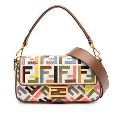 Zucca Canvas Embroidered Baguette Satchel