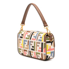Zucca Canvas Embroidered Baguette Satchel