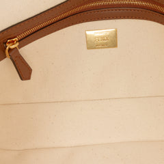 Zucca Canvas Embroidered Baguette Satchel