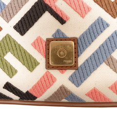 Zucca Canvas Embroidered Baguette Satchel