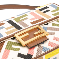 Zucca Canvas Embroidered Baguette Satchel