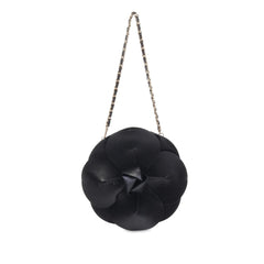Lambskin and Satin Camellia Flower Evening Bag