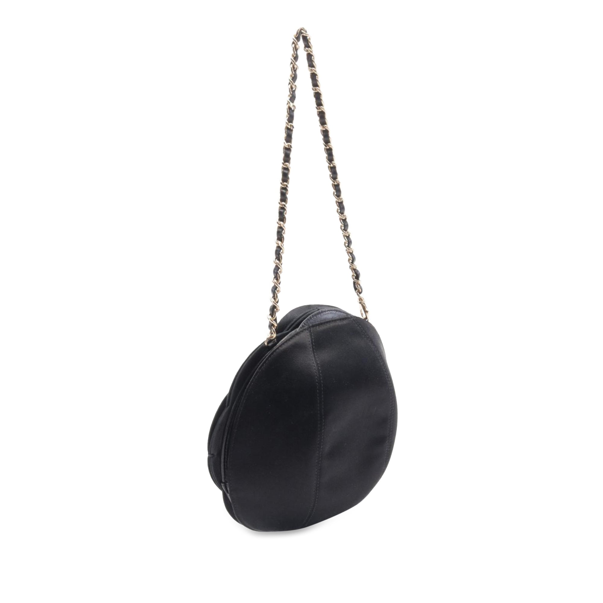 Lambskin and Satin Camellia Flower Evening Bag