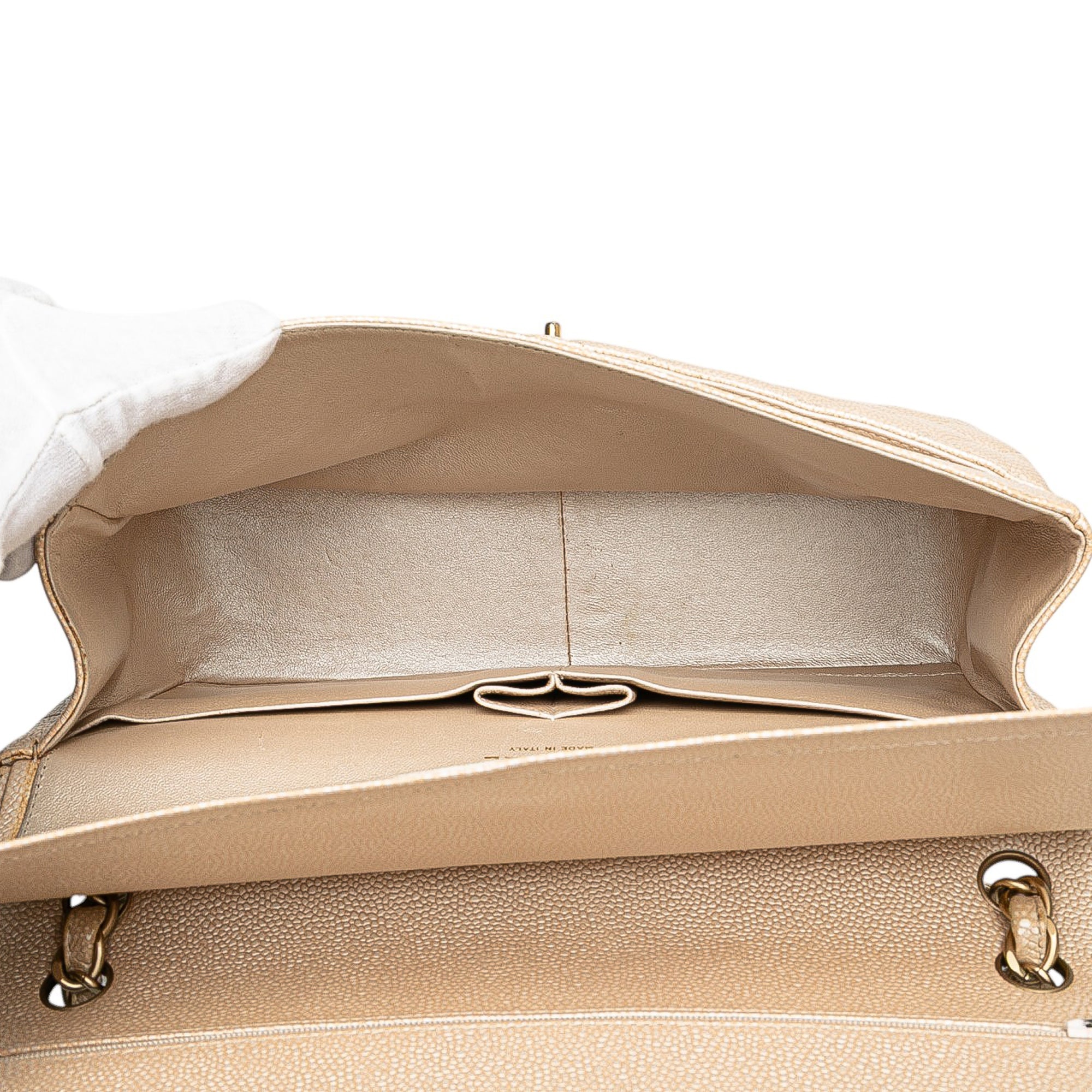 Jumbo Classic Iridescent Caviar Double Flap
