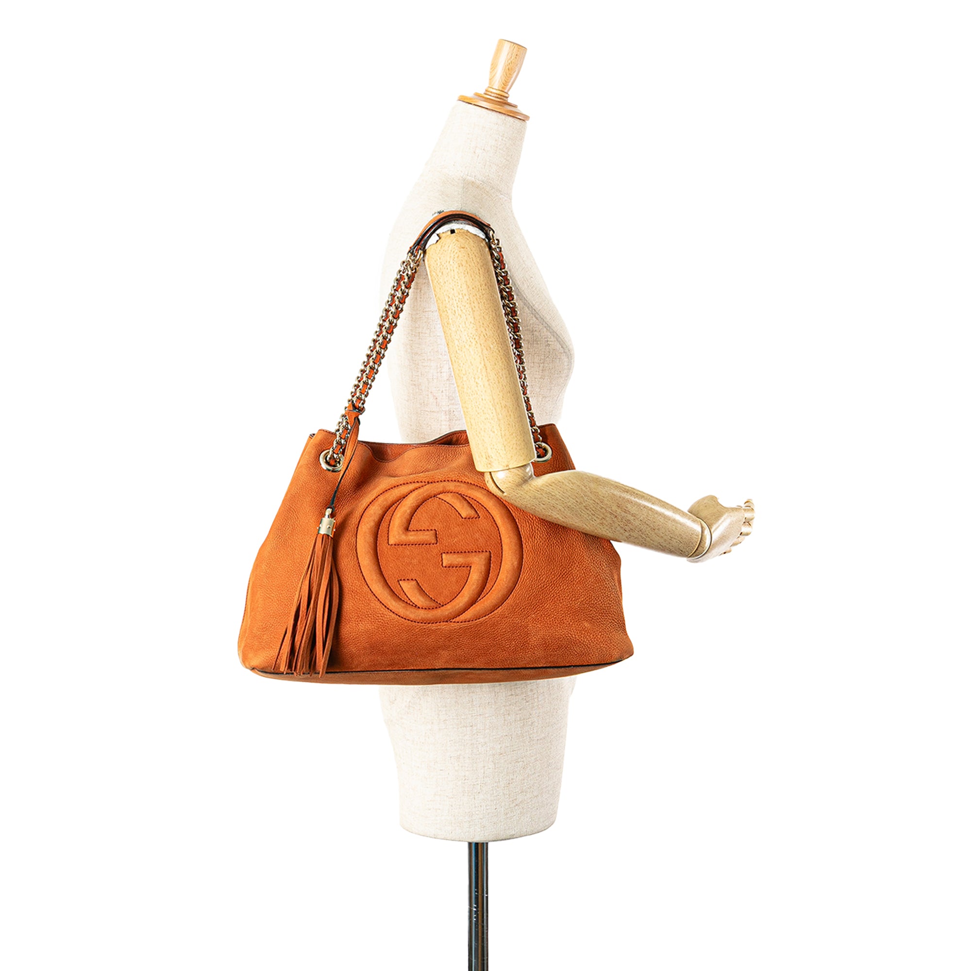 Medium Nubuck Leather Soho Chain Tote