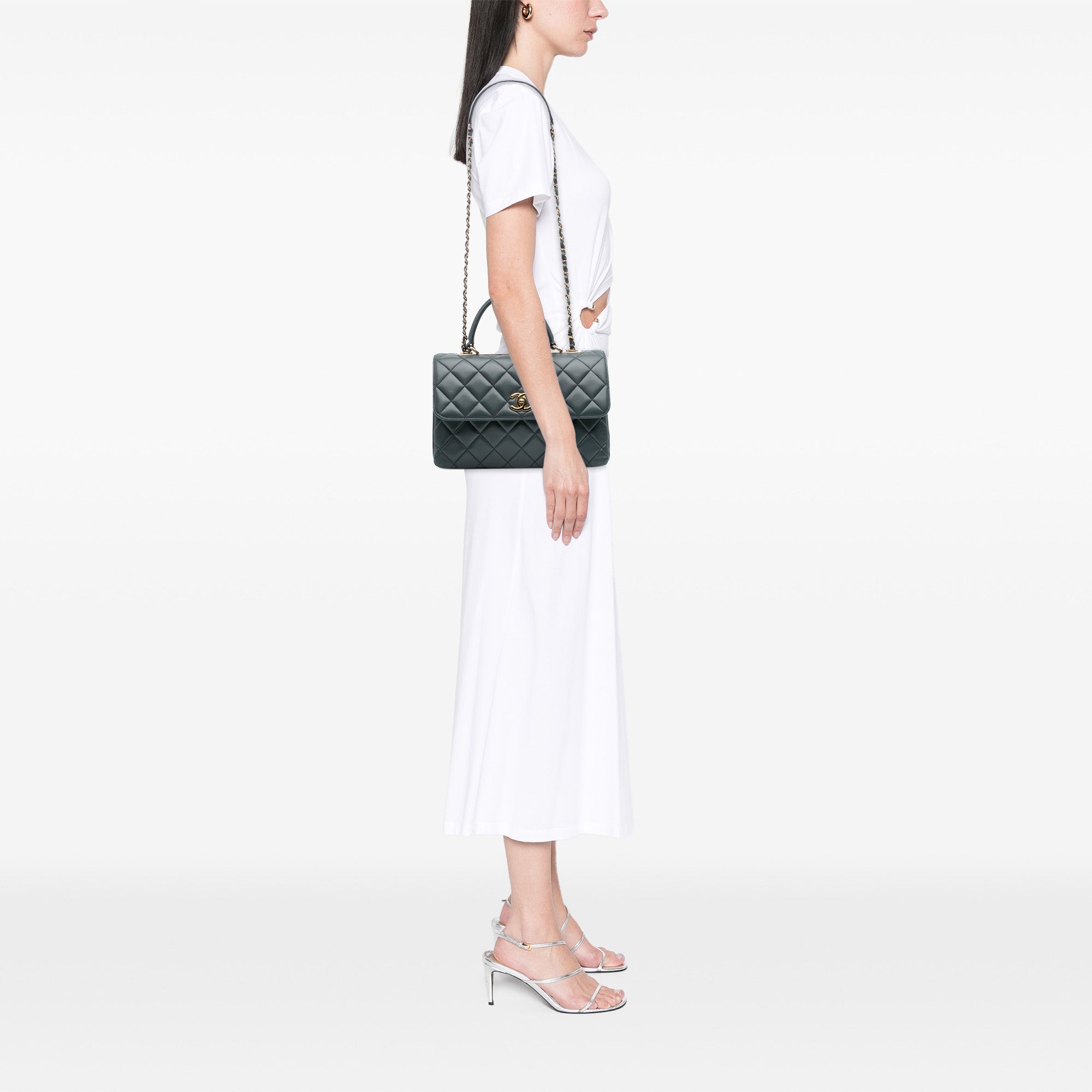 Medium Lambskin Trendy CC Top Handle Bag