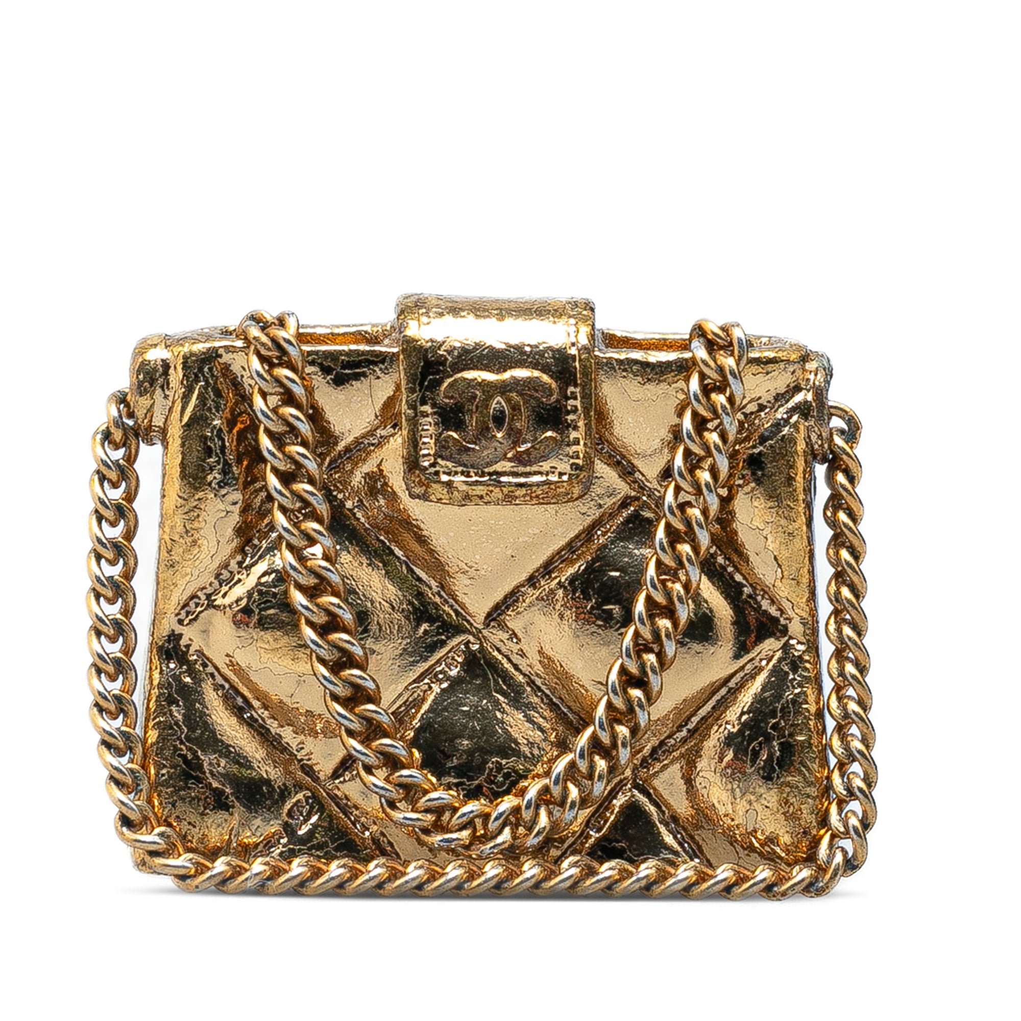 CC Quilted Flap Bag Brooch