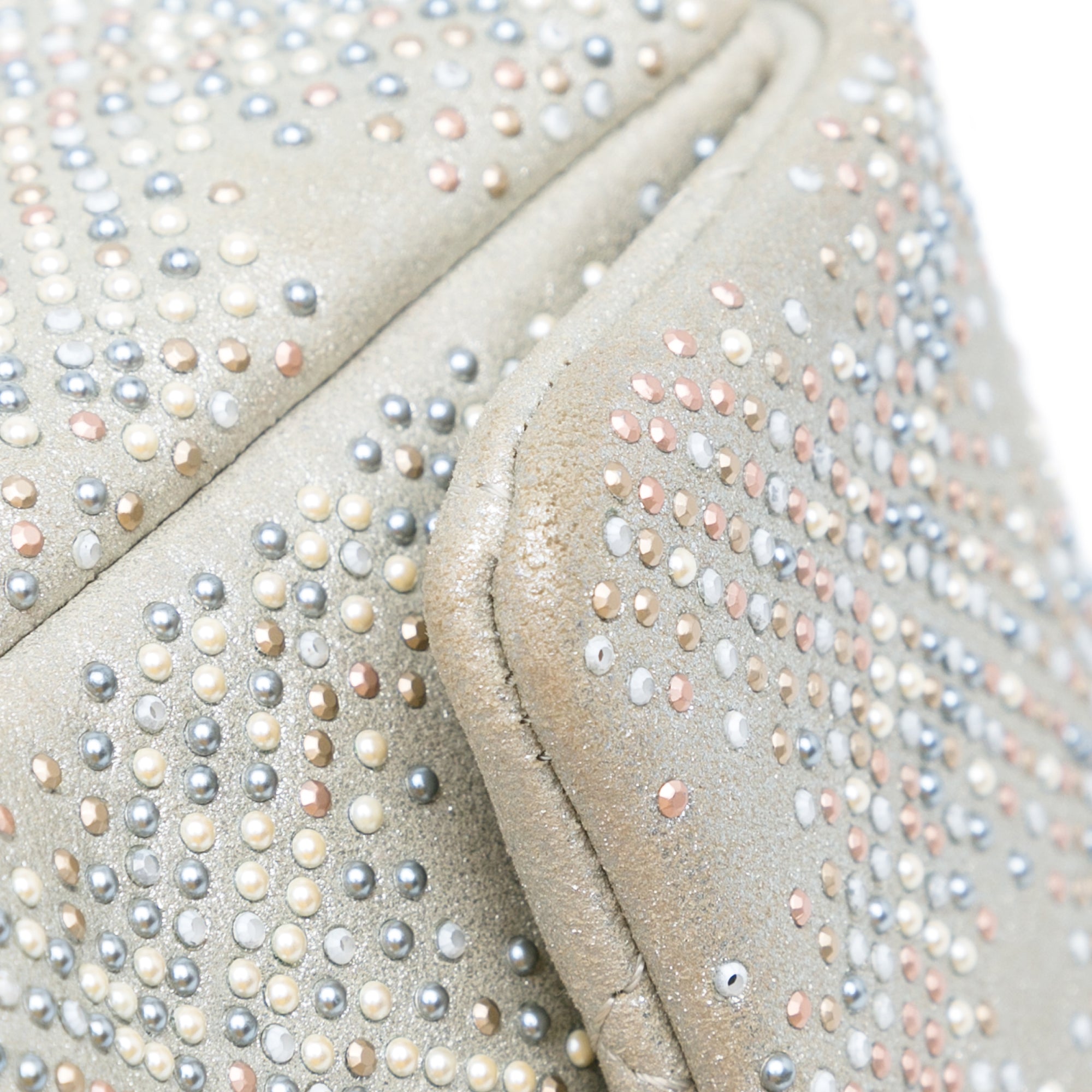 Mini Iridescent and Studded Calfskin Flap