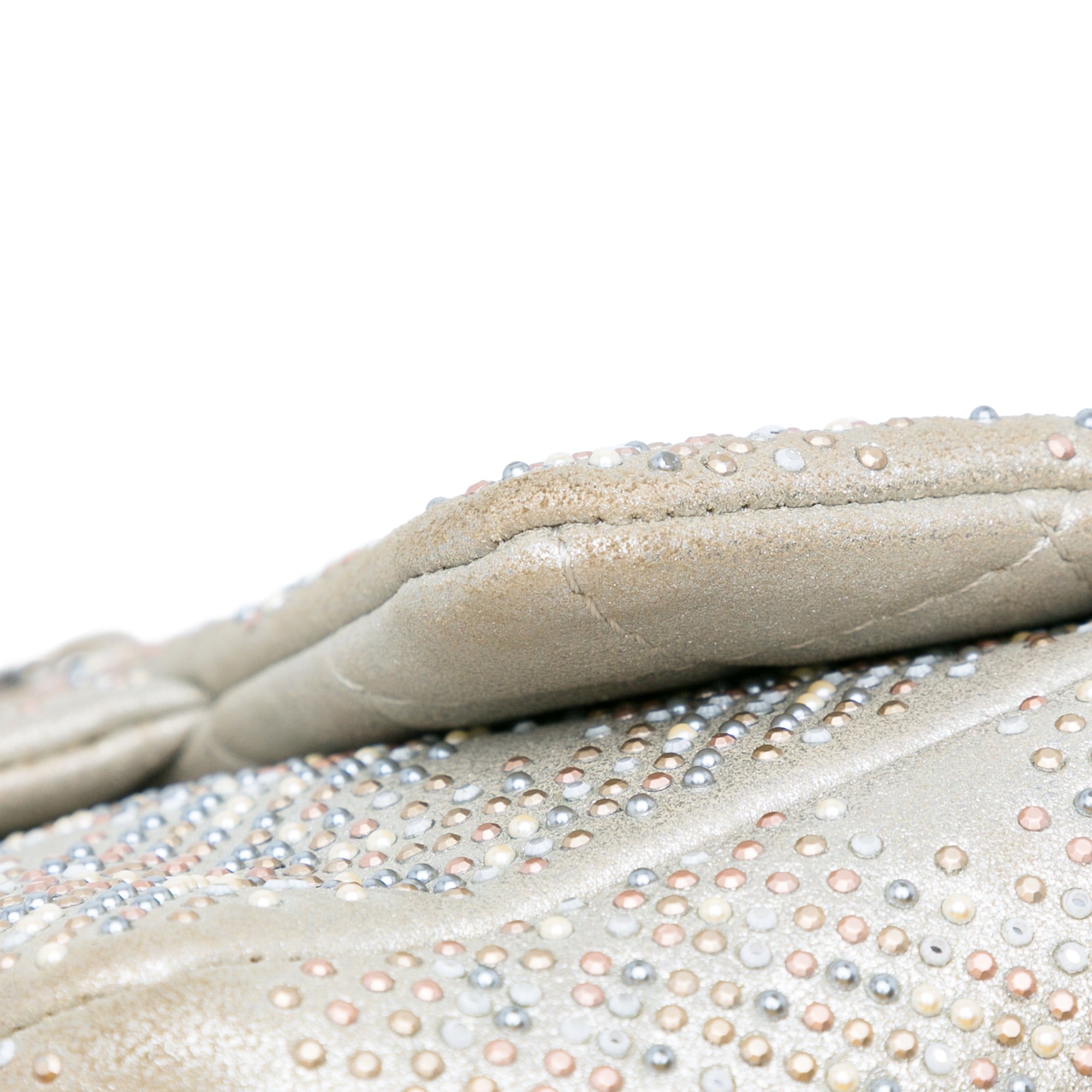 Mini Iridescent and Studded Calfskin Flap