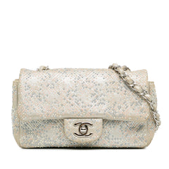 Mini Iridescent and Studded Calfskin Flap
