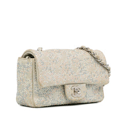 Mini Iridescent and Studded Calfskin Flap