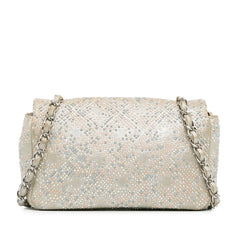 Mini Iridescent and Studded Calfskin Flap