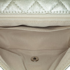 Mini Iridescent and Studded Calfskin Flap