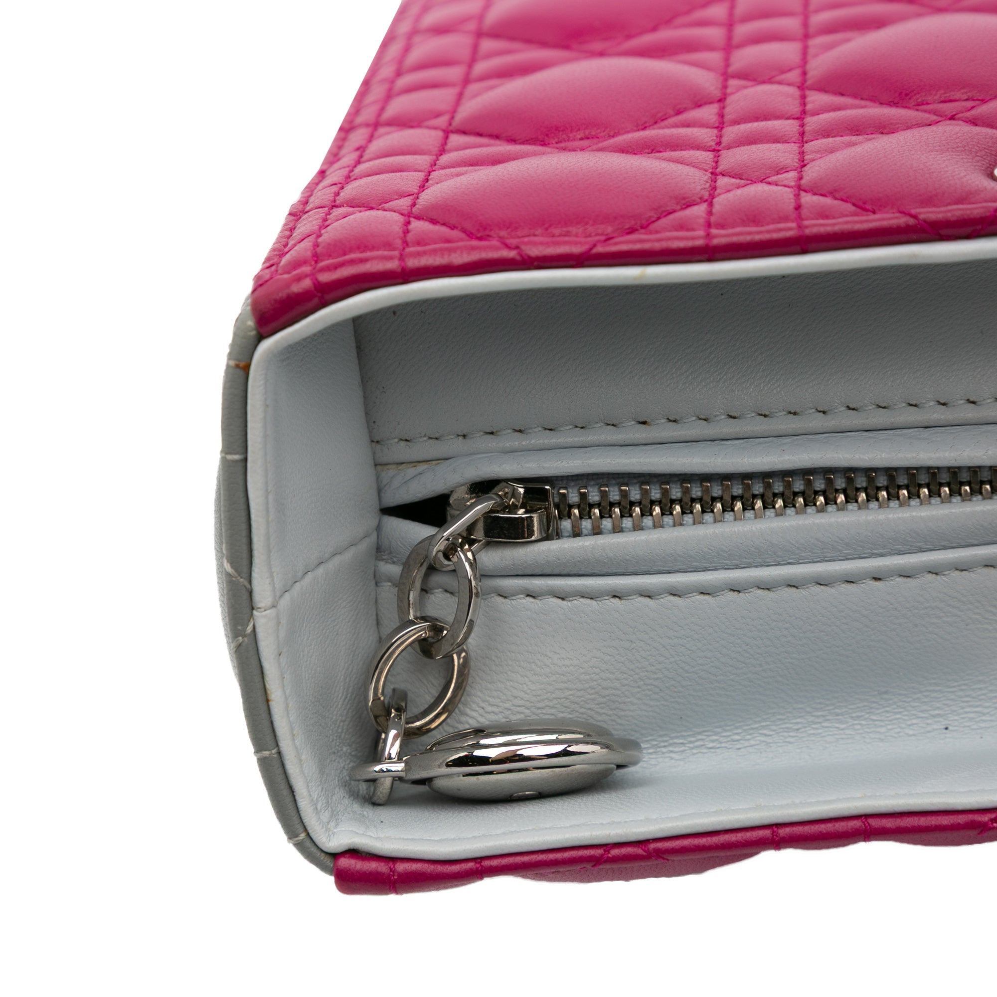 Large Bicolor Lambskin Cannage Lady Dior