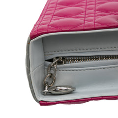 Large Bicolor Lambskin Cannage Lady Dior