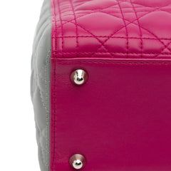 Large Bicolor Lambskin Cannage Lady Dior