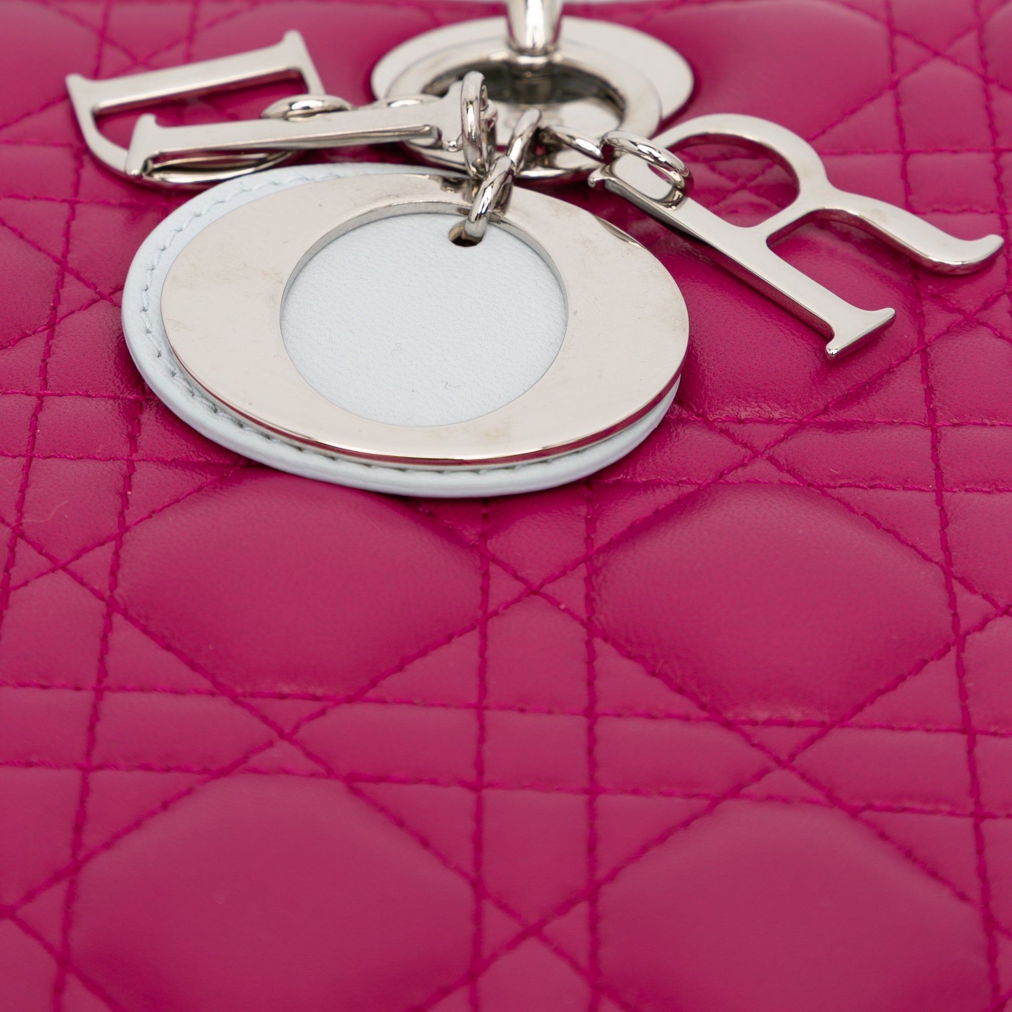Large Bicolor Lambskin Cannage Lady Dior