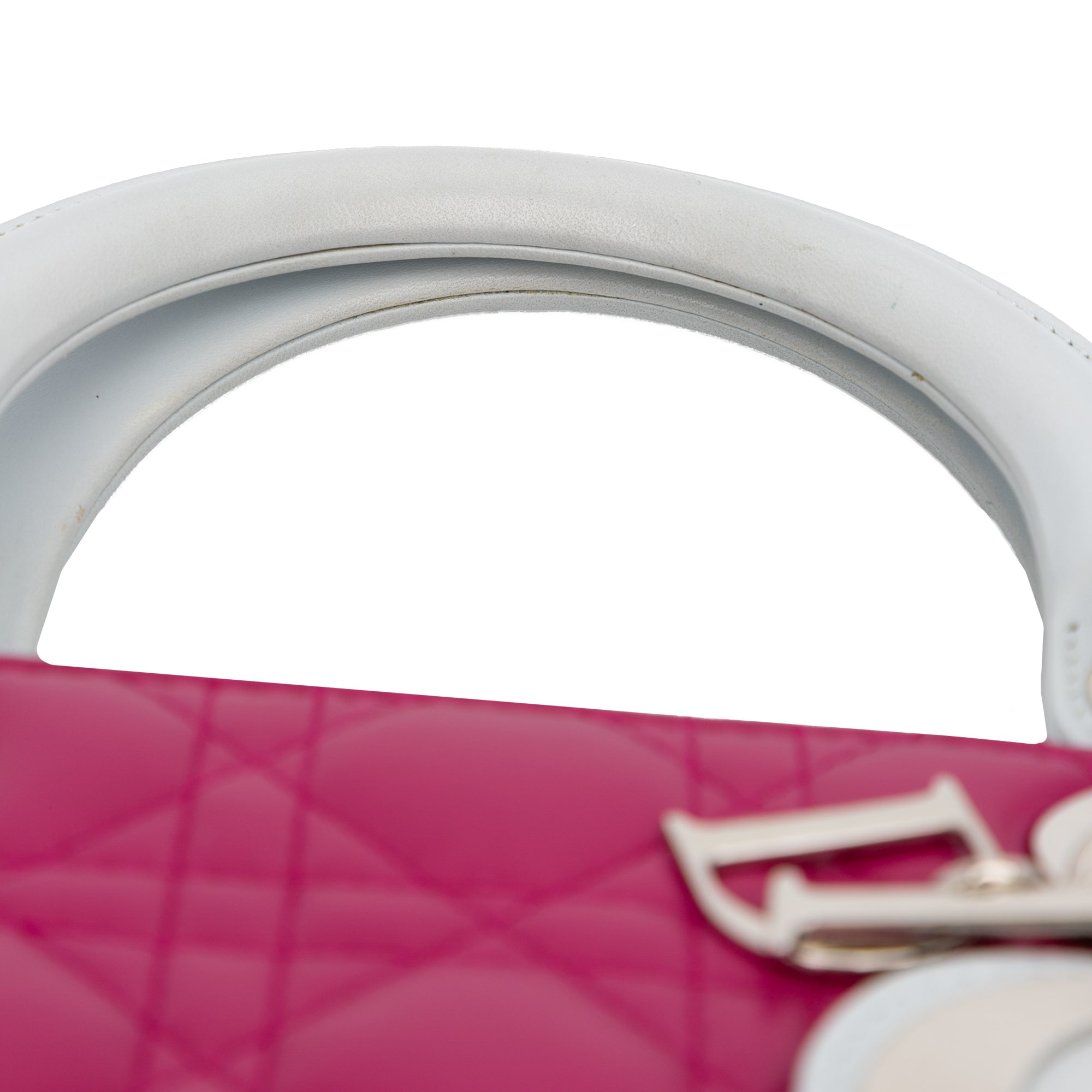 Large Bicolor Lambskin Cannage Lady Dior