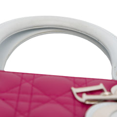 Large Bicolor Lambskin Cannage Lady Dior