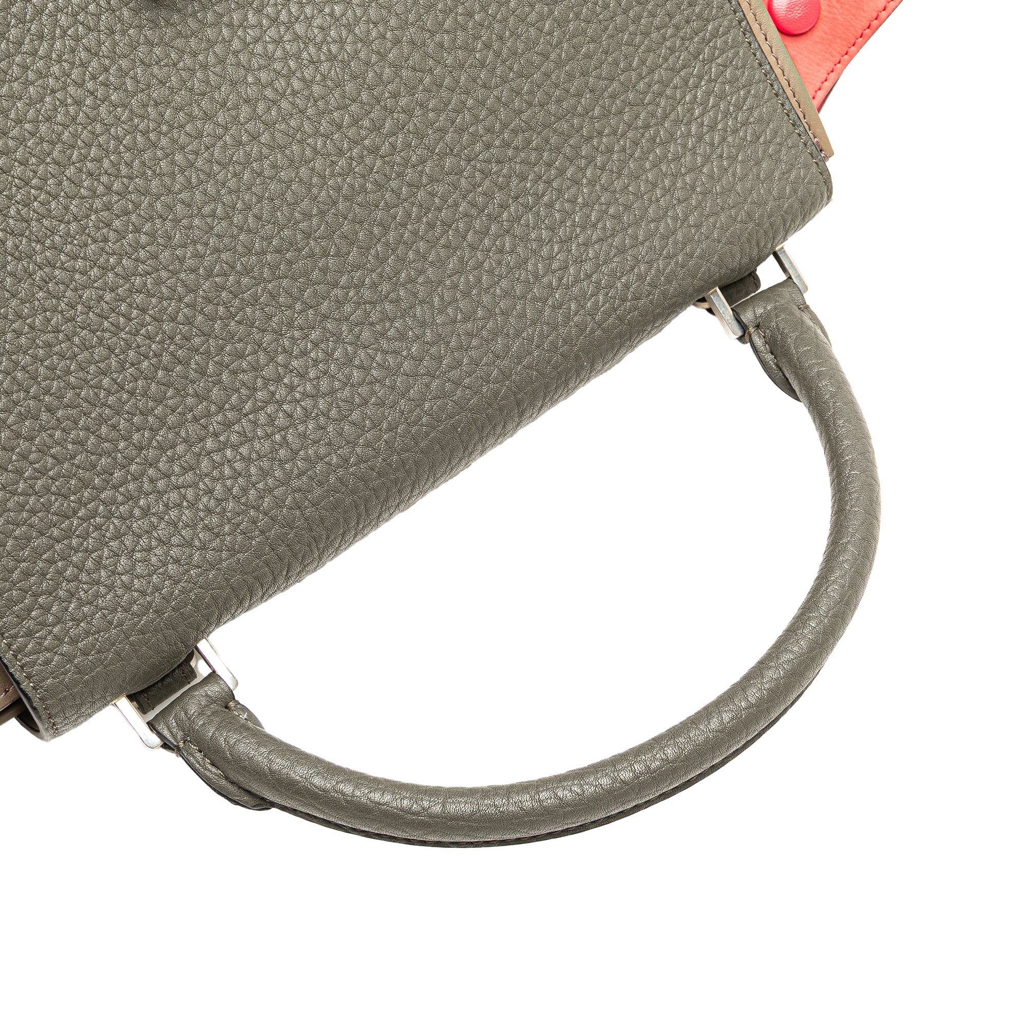 Small Tricolor Leather Trapeze Satchel