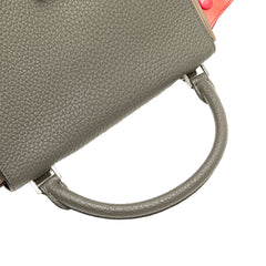 Small Tricolor Leather Trapeze Satchel