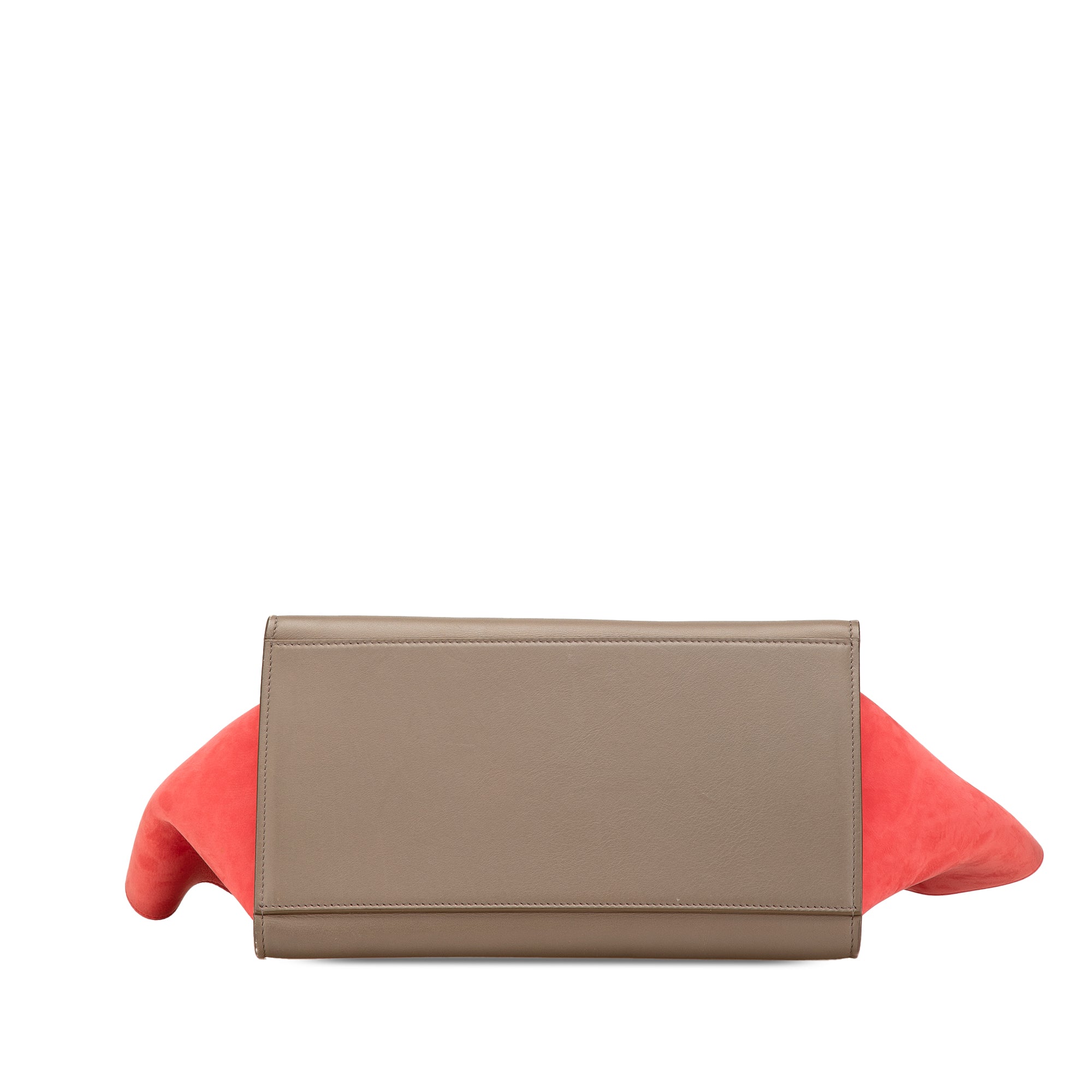 Small Tricolor Leather Trapeze Satchel