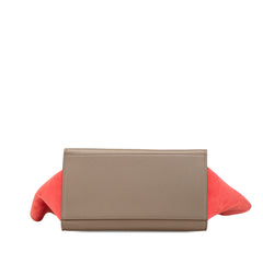 Small Tricolor Leather Trapeze Satchel
