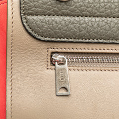 Small Tricolor Leather Trapeze Satchel