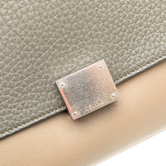 Small Tricolor Leather Trapeze Satchel