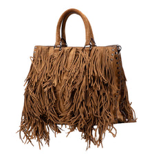 Suede Fringe Satchel
