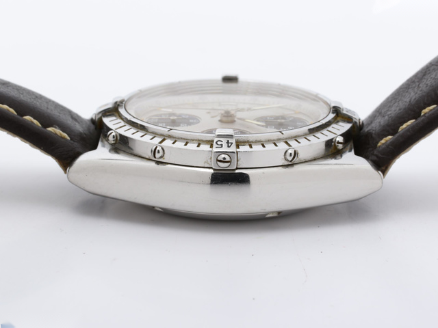 Breitling Chronomat Chronometer Automatic Watch stainless Steel Dial and leather bracelet