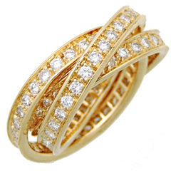 Cartier Trinity Ring 18K Tricolor Gold with Diamonds