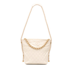 Crumpled Calfskin En Vogue Rope Satchel