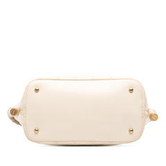 Crumpled Calfskin En Vogue Rope Satchel