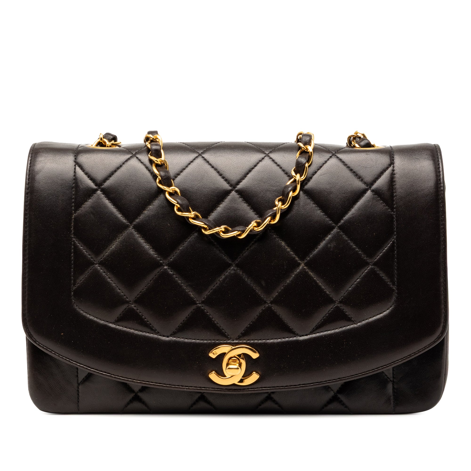 Medium Lambskin Diana Flap