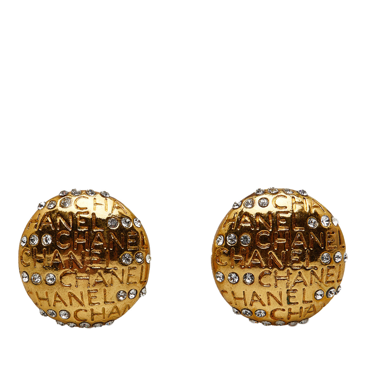 Rhinestone CC Clip On Earrings_0