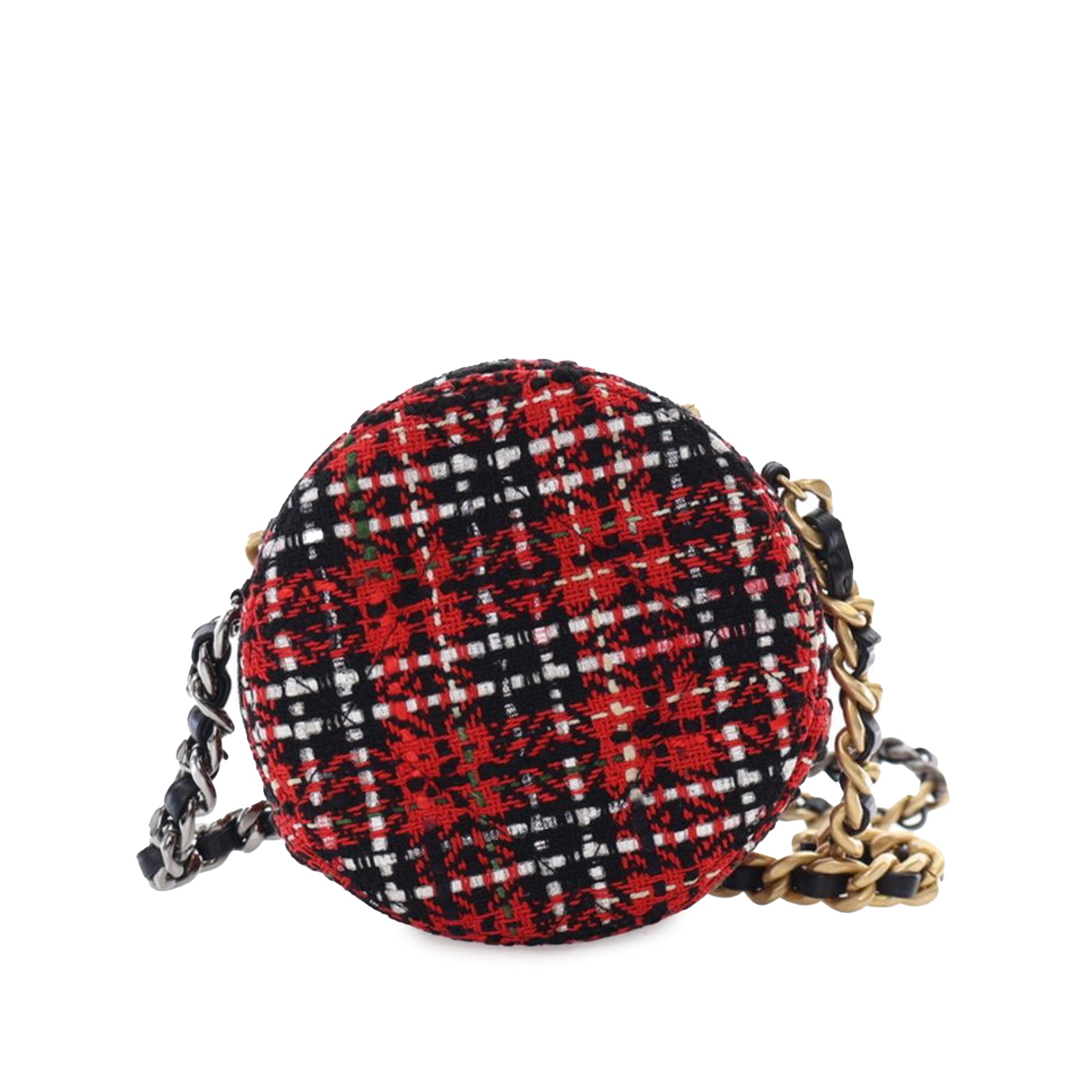Tweed 19 Round Clutch with Chain