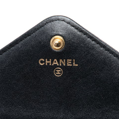 Chevron Lambskin Button Wallet On Chain