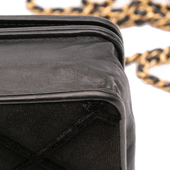 CC Quilted Velvet Wallet on Chain
