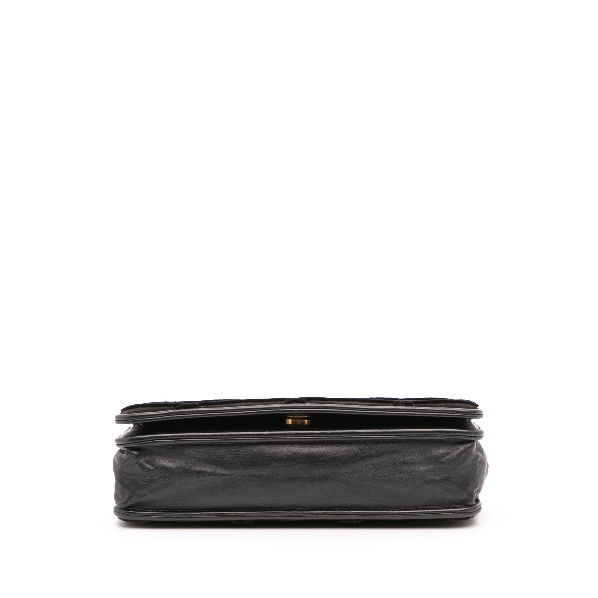 CC Quilted Velvet Wallet on Chain
