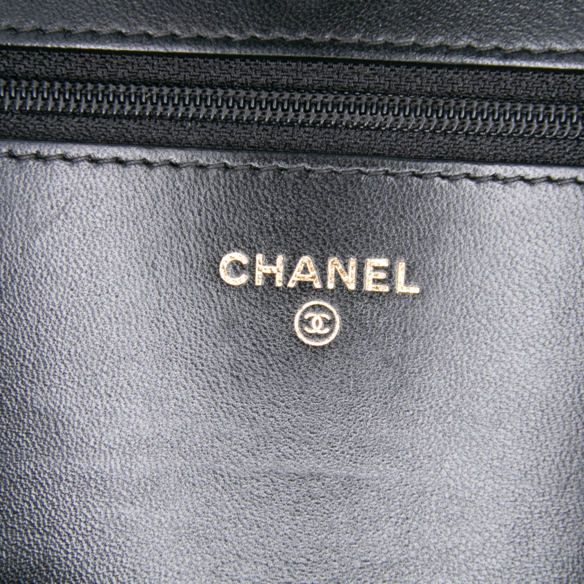 CC Quilted Velvet Wallet on Chain