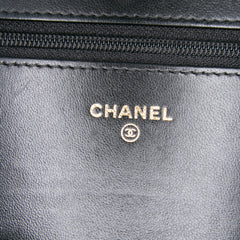 CC Quilted Velvet Wallet on Chain