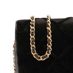 CC Quilted Velvet Wallet on Chain